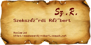 Szekszárdi Róbert névjegykártya