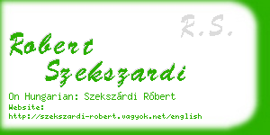 robert szekszardi business card