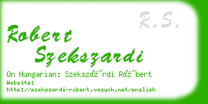 robert szekszardi business card